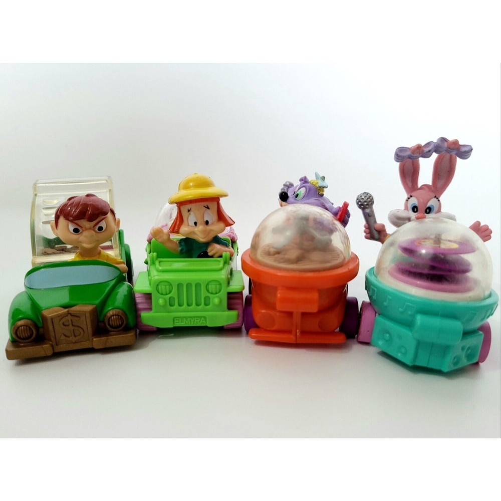 VTG McDonalds 1992 Happy Meal Toys Tiny-Toon Cars Lot Of 4